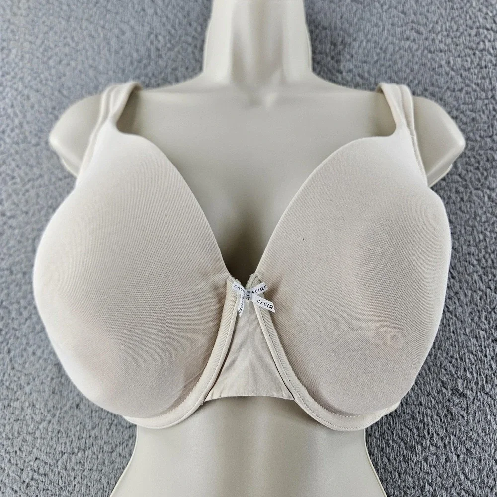 Cacique Bra Womens 44DDD Beige Lightly Lined Full‎ Coverage Underwire Cotton